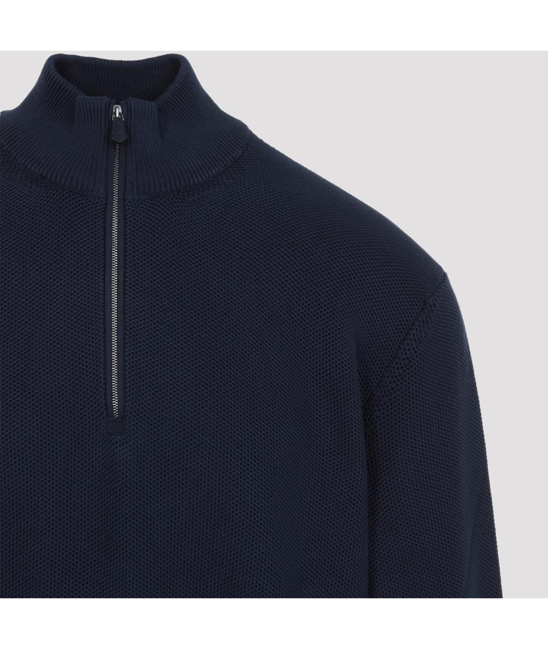RALPH LAUREN PURPLE LABEL Темно-синий шелковый джемпер / свитер, фото 4