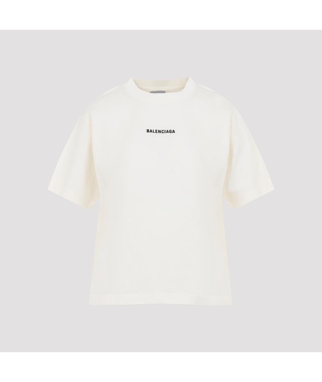 BALENCIAGA Бежевая хлопковая футболка, фото 2