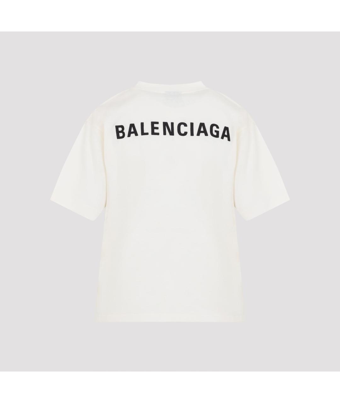 BALENCIAGA Бежевая хлопковая футболка, фото 3