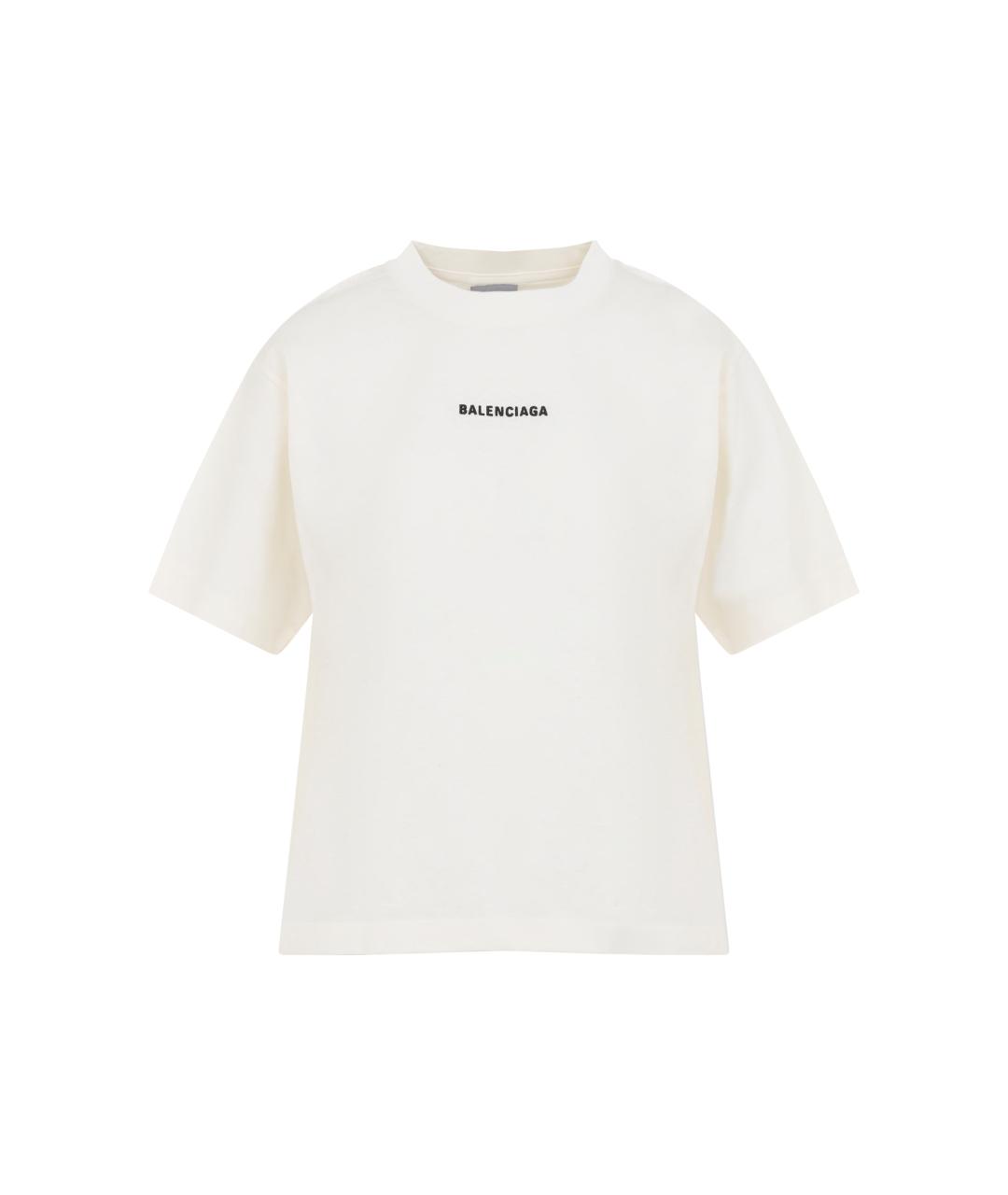 BALENCIAGA Бежевая хлопковая футболка, фото 1