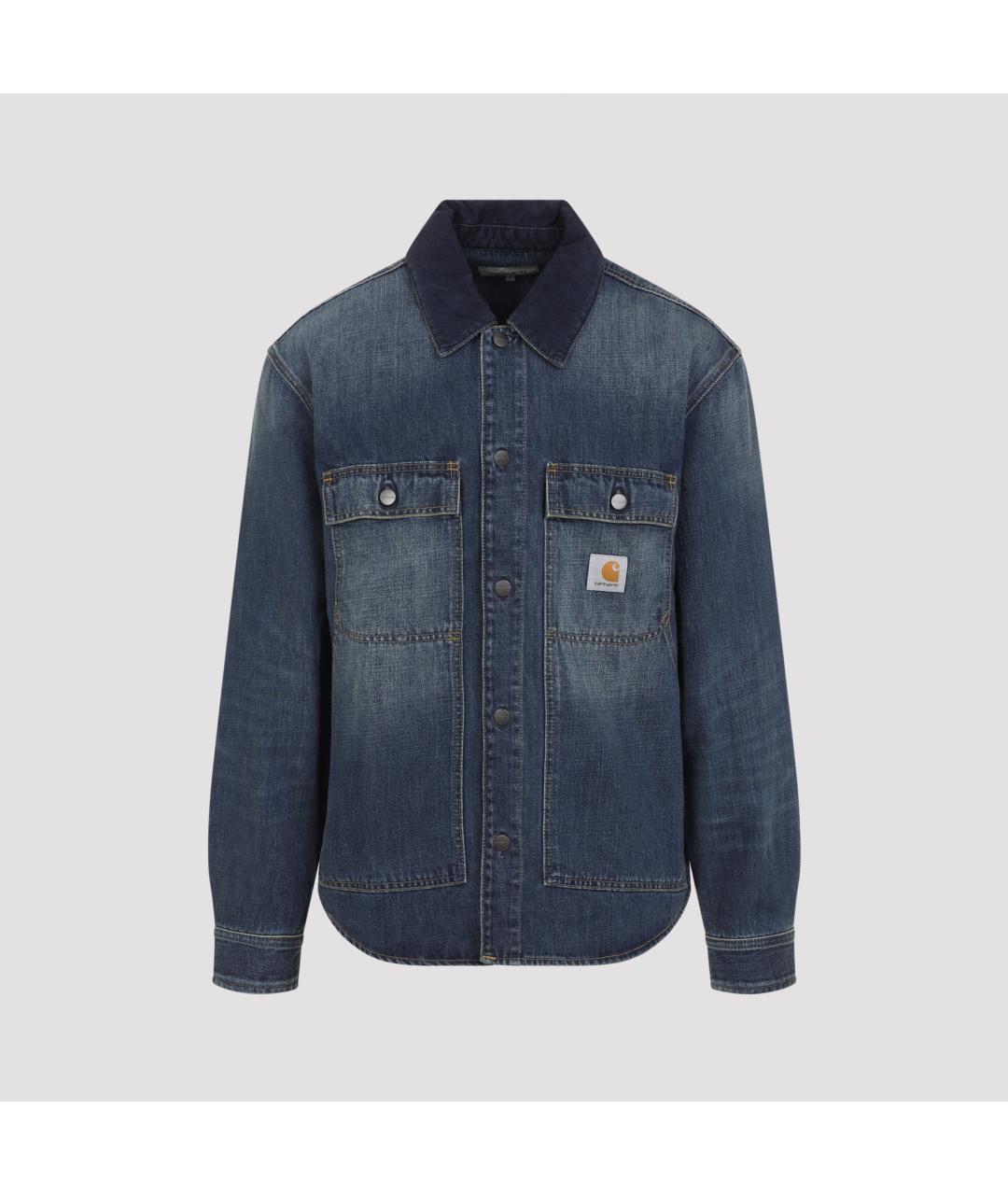 CARHARTT WIP Синяя хлопковая кэжуал рубашка, фото 2