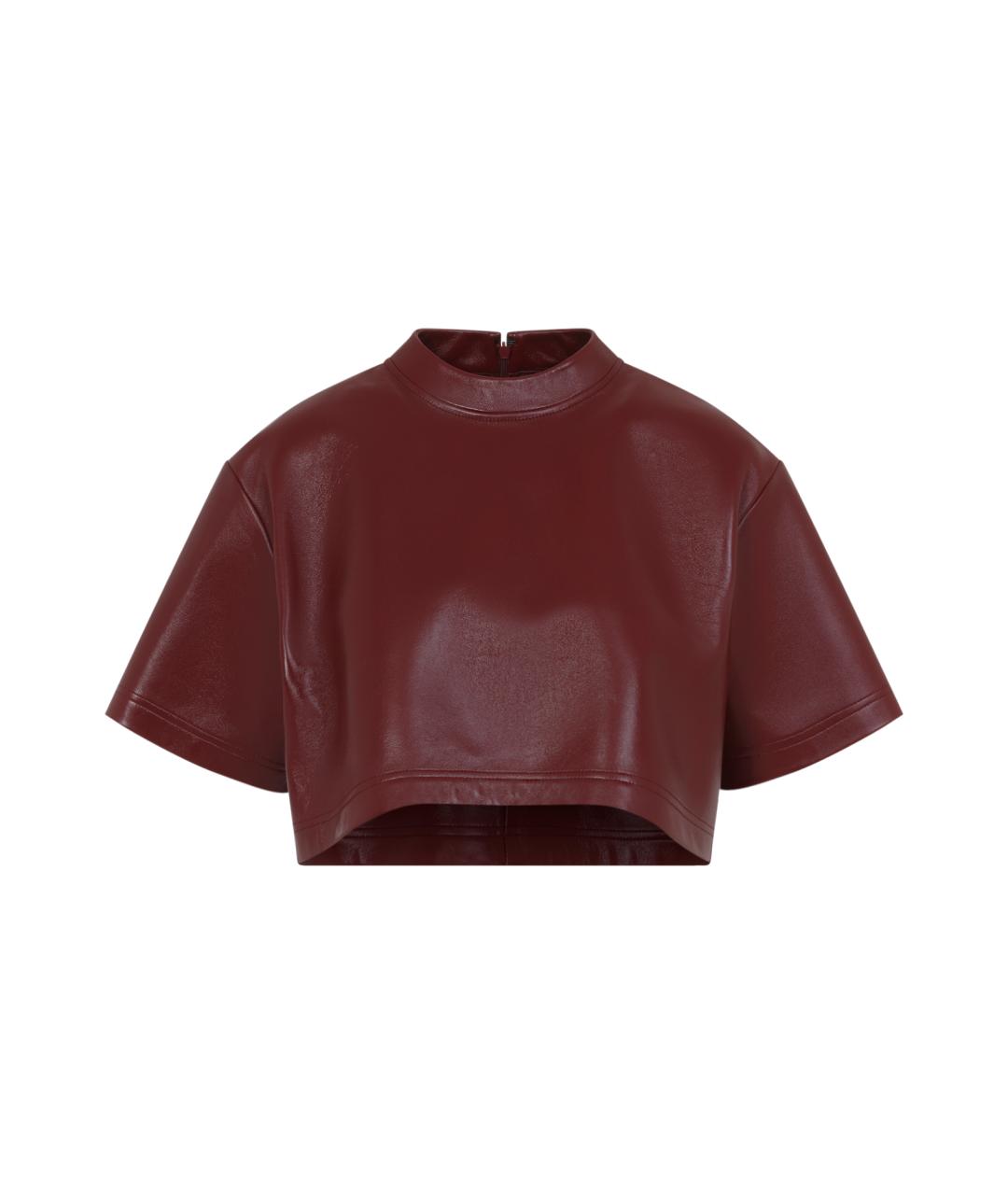 BALENCIAGA Бордовая кожаная блузы, фото 1