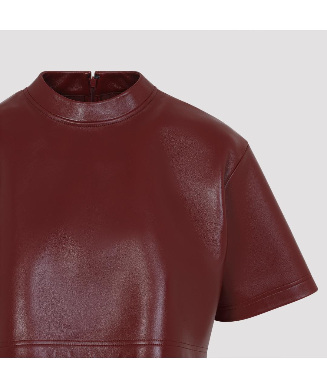 BALENCIAGA Бордовая кожаная блузы, фото 4
