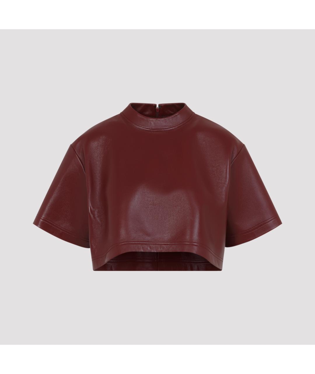 BALENCIAGA Бордовая кожаная блузы, фото 2