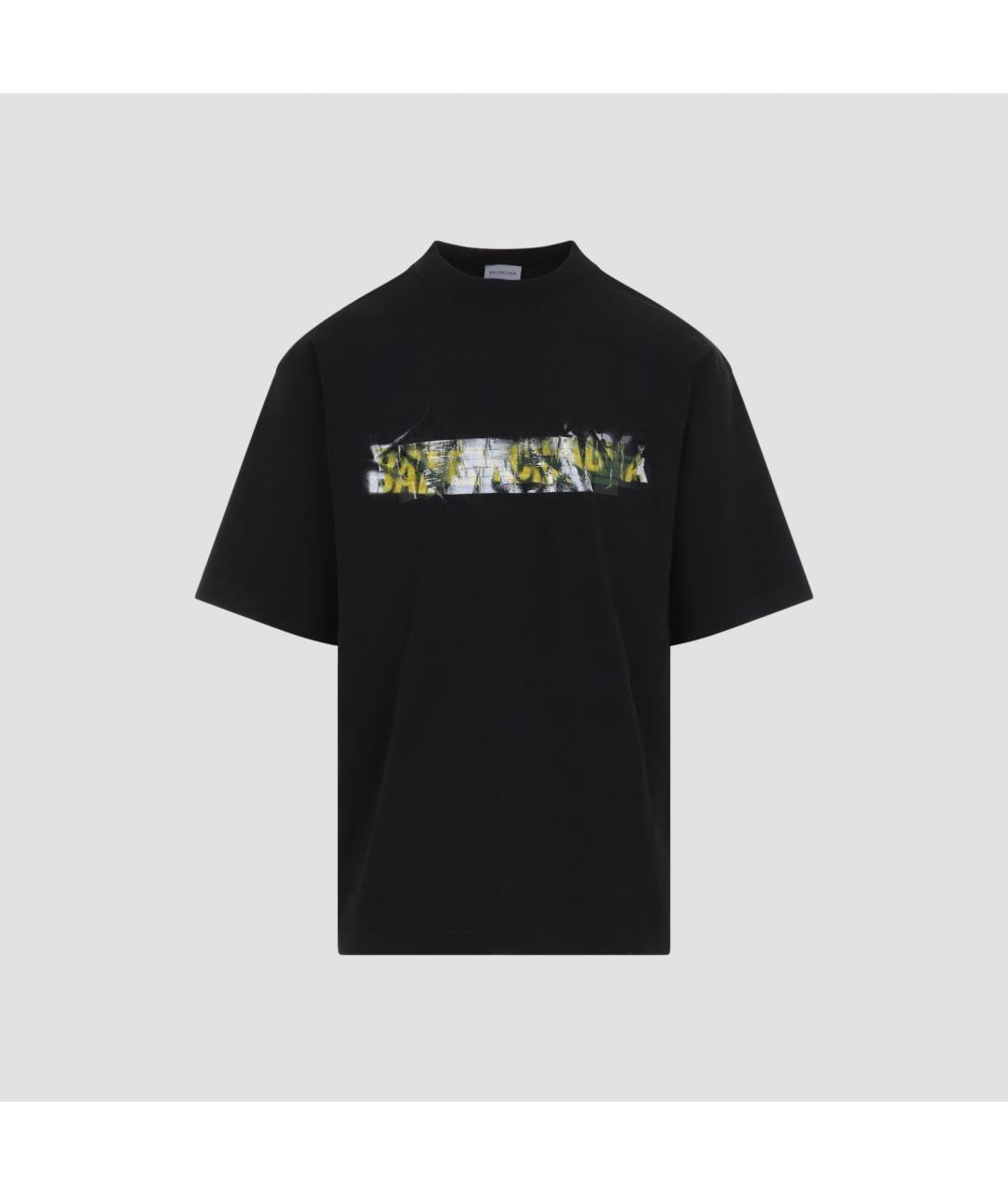 BALENCIAGA Черная хлопковая футболка, фото 2