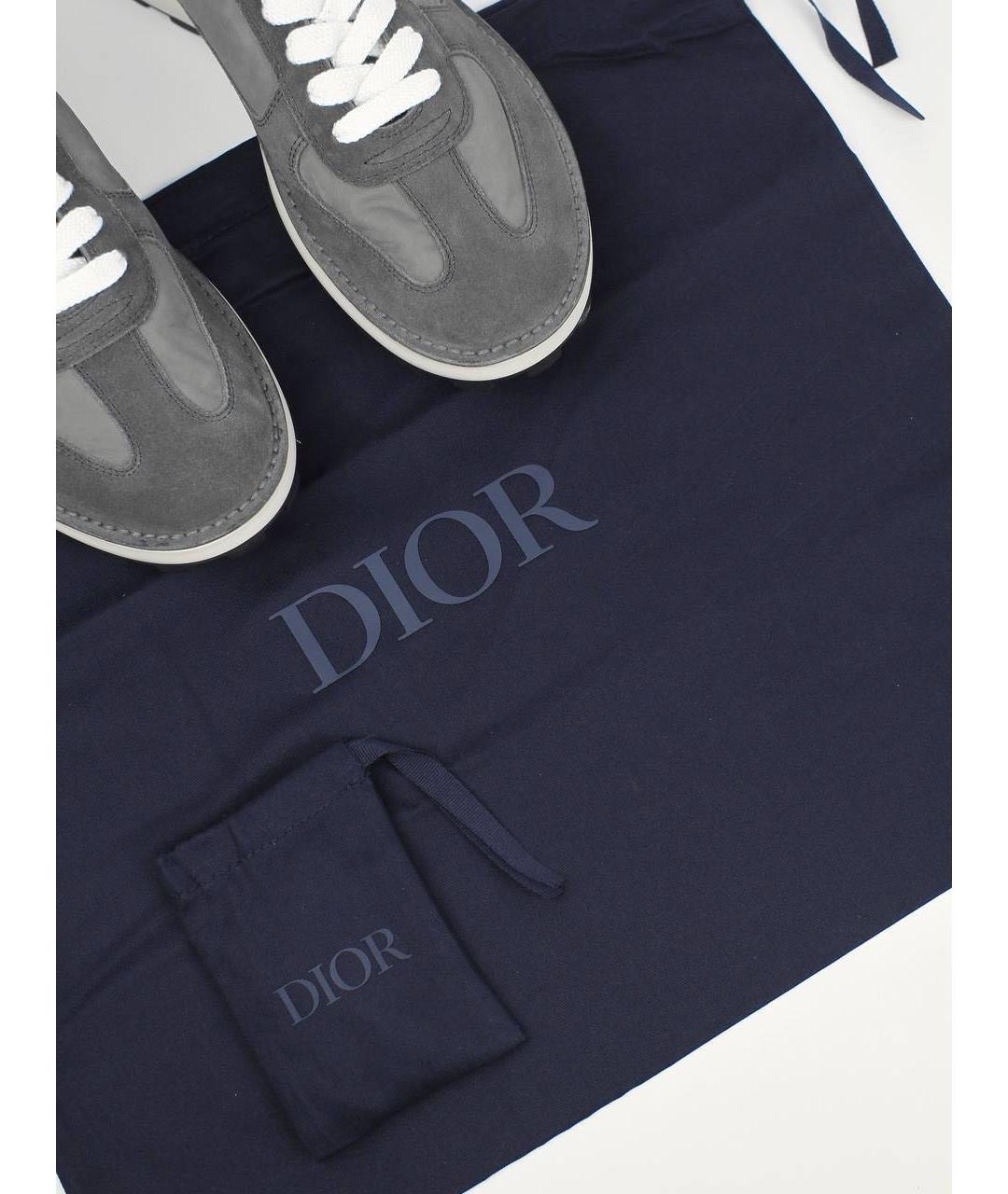 CHRISTIAN DIOR Серые текстильные низкие кроссовки / кеды, фото 6