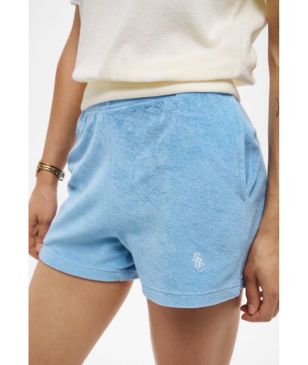 SPORTY AND RICH Голубые хлопковые шорты, фото 2