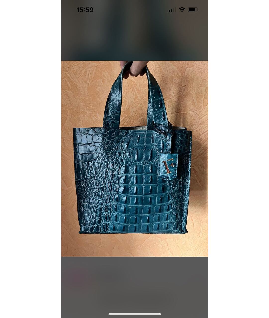 FURLA Зеленая кожаная сумка с короткими ручками, фото 4