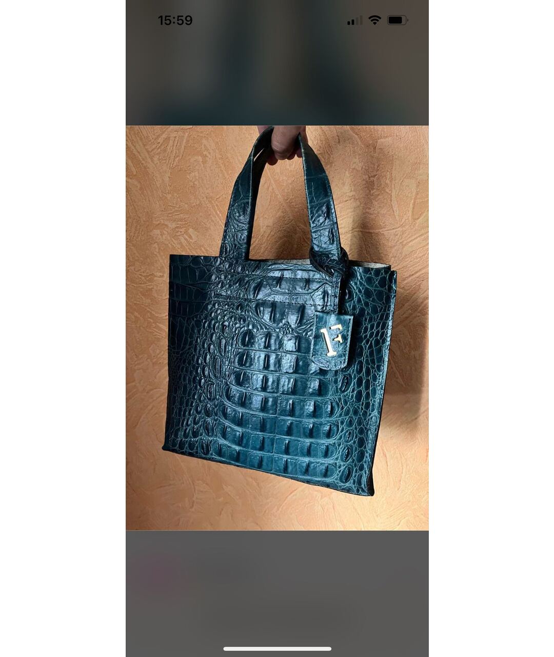 FURLA Зеленая кожаная сумка с короткими ручками, фото 5