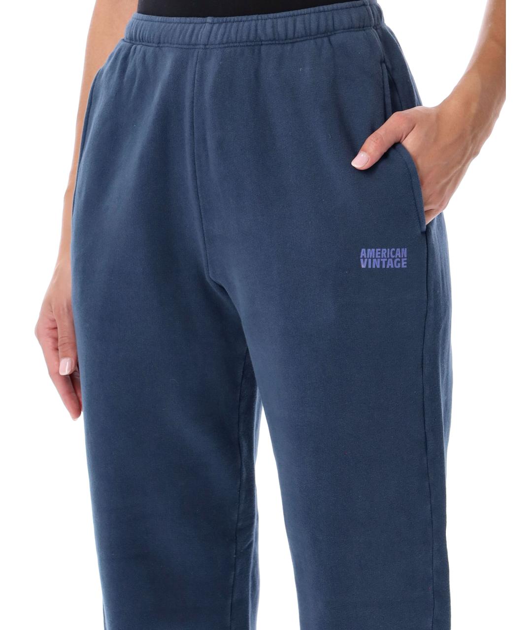 American vintage Синие хлопковые спортивные брюки и шорты, фото 3