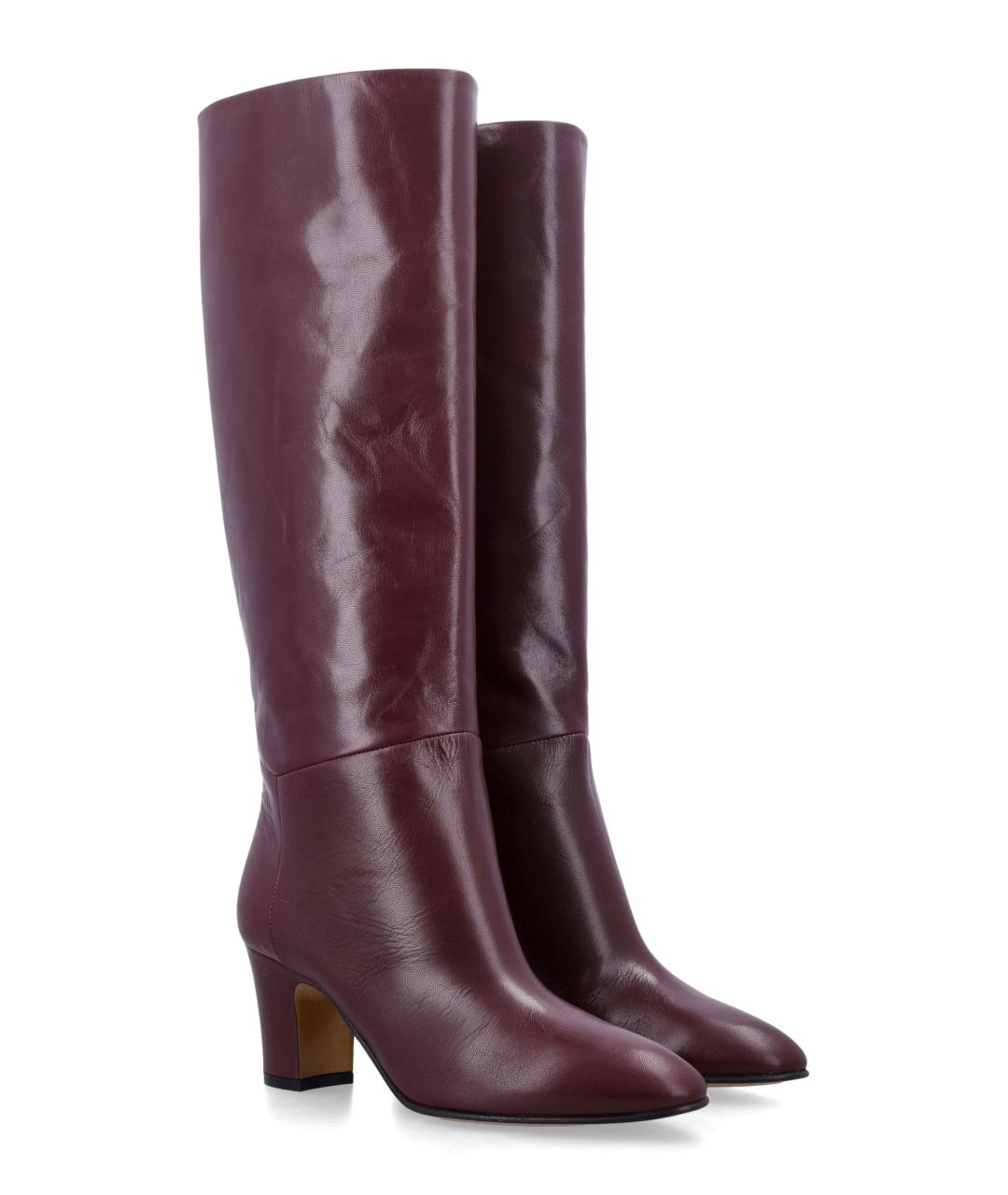 ALBERTA FERRETTI Бордовые кожаные сапоги, фото 2