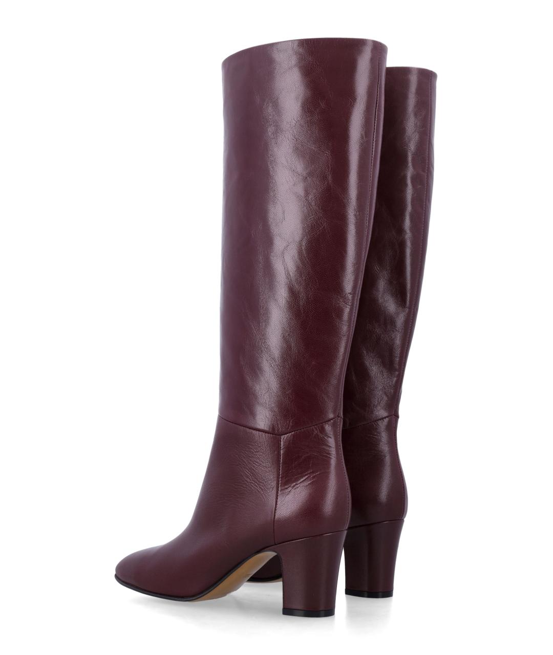 ALBERTA FERRETTI Бордовые кожаные сапоги, фото 3