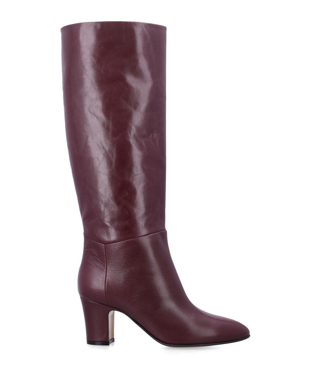 ALBERTA FERRETTI Бордовые кожаные сапоги, фото 1