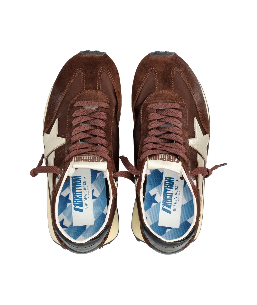 GOLDEN GOOSE Коричневые синтетические низкие кроссовки / кеды, фото 2
