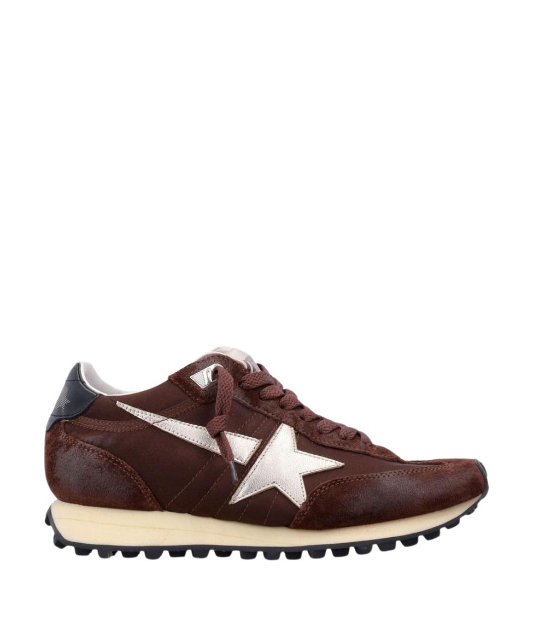 GOLDEN GOOSE Коричневые синтетические низкие кроссовки / кеды, фото 1