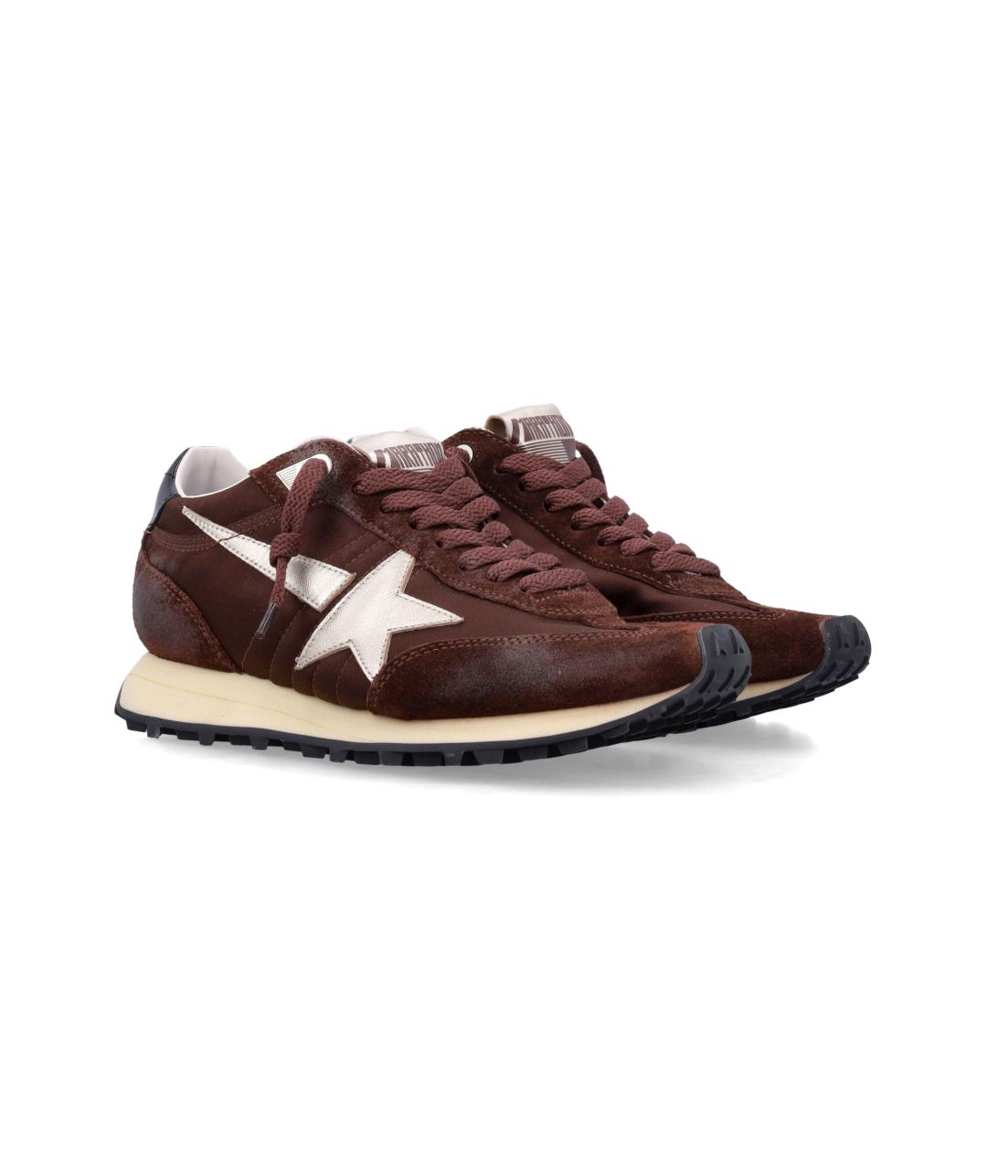 GOLDEN GOOSE Коричневые синтетические низкие кроссовки / кеды, фото 3
