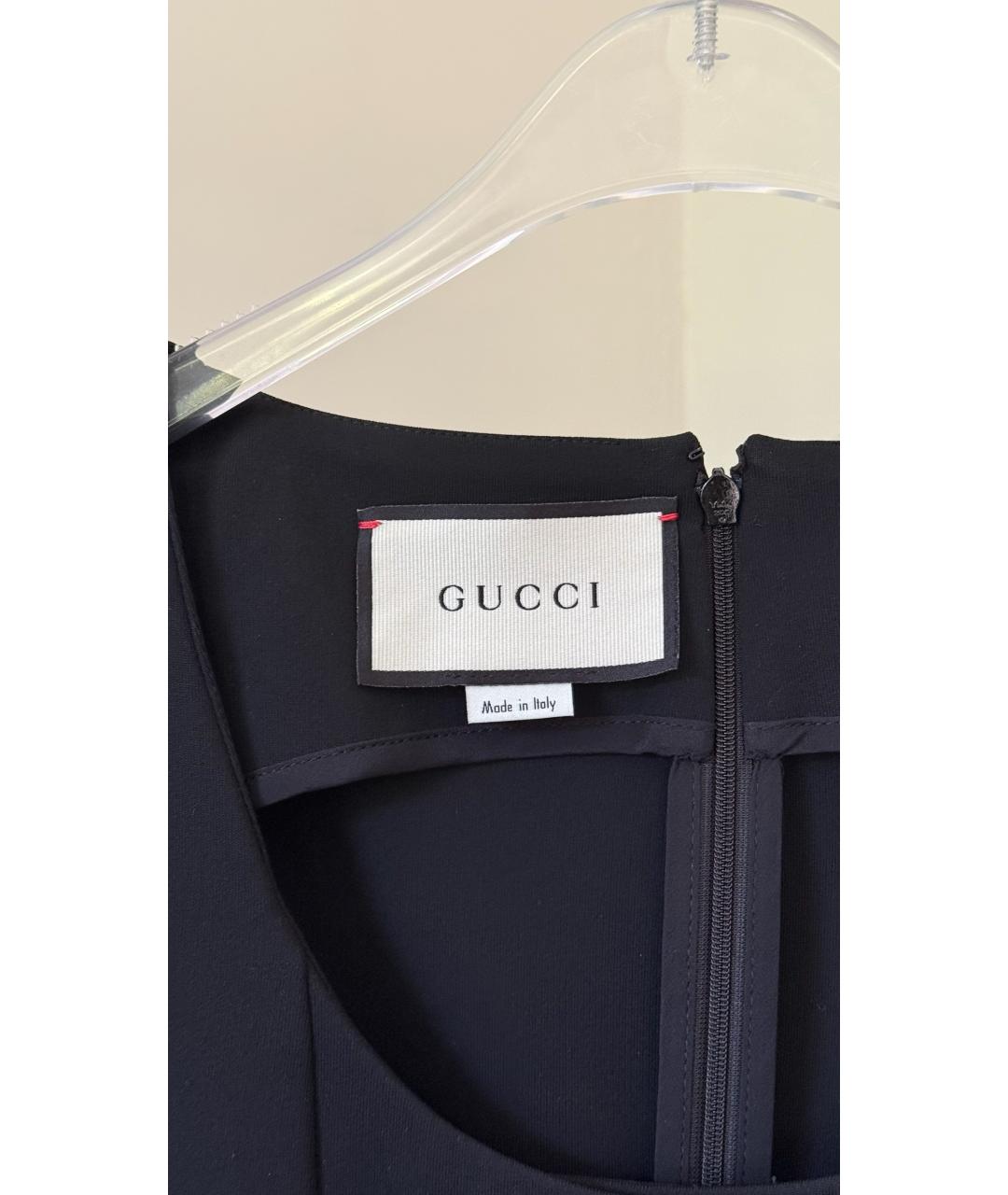 GUCCI Черное вискозное коктейльное платье, фото 5