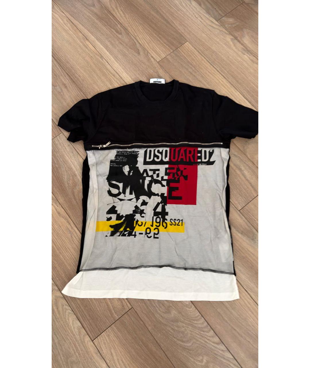 DSQUARED2 Черная хлопковая футболка, фото 4