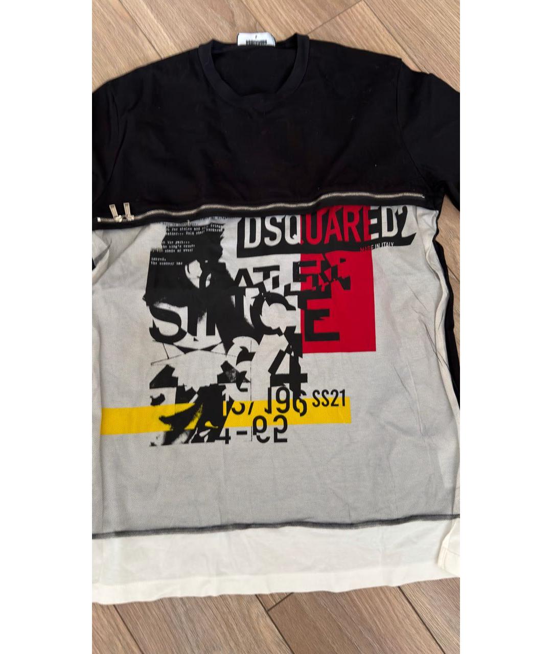 DSQUARED2 Черная хлопковая футболка, фото 3