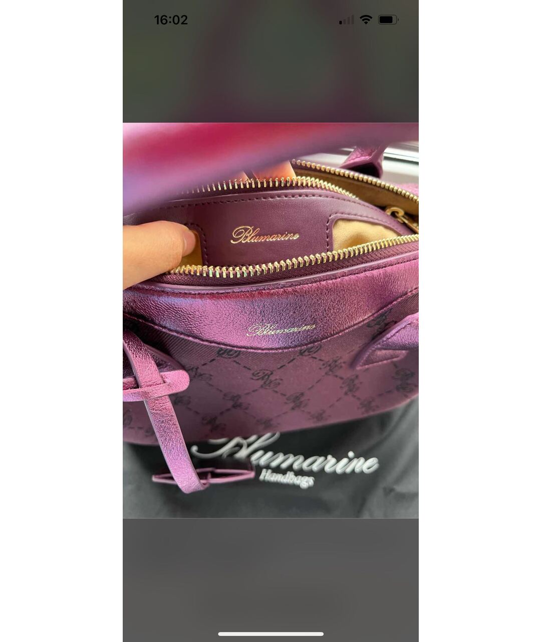 BLUMARINE Фиолетовая кожаная сумка с короткими ручками, фото 7