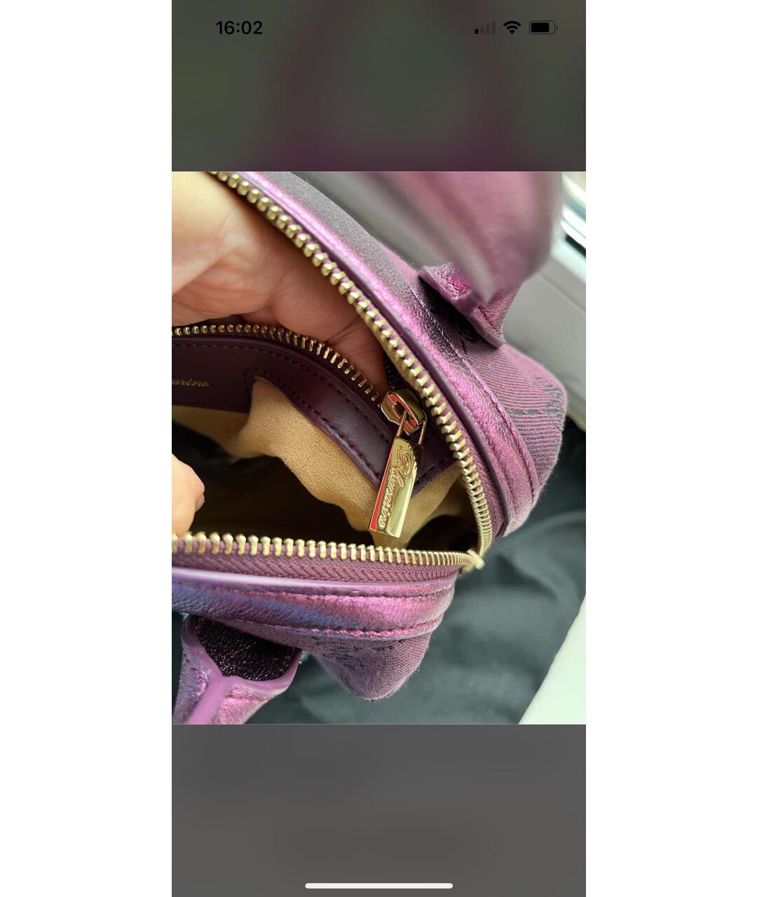 BLUMARINE Фиолетовая кожаная сумка с короткими ручками, фото 8