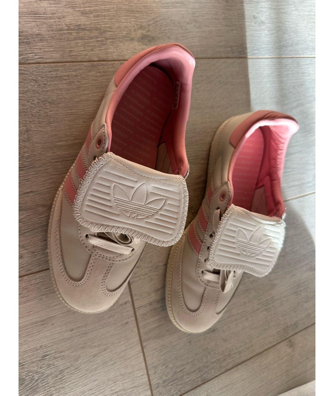 ADIDAS Бежевые кожаные кеды, фото 3