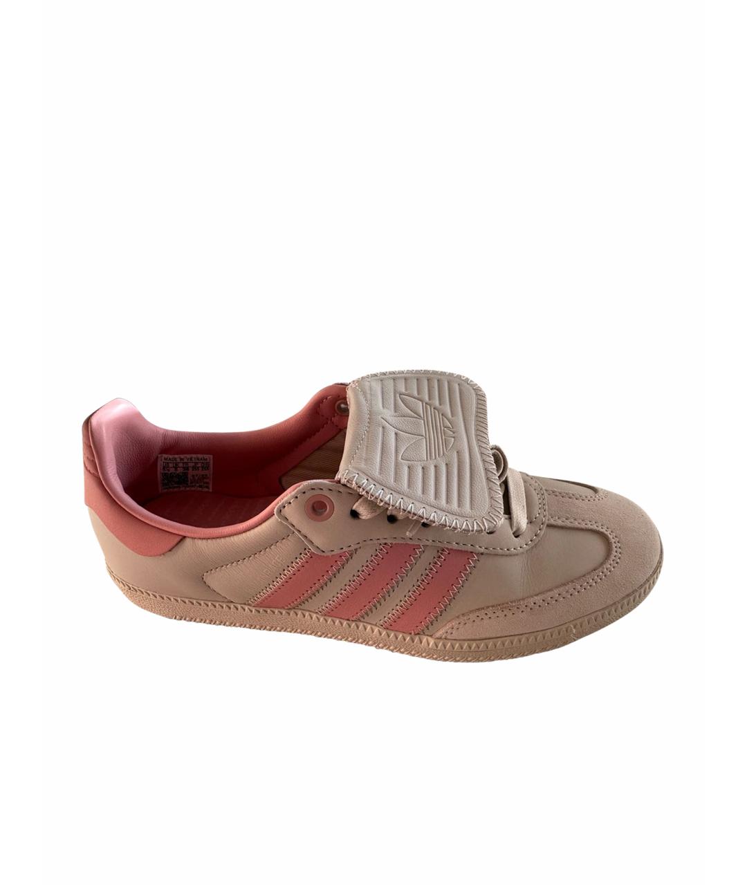ADIDAS Бежевые кожаные кеды, фото 1