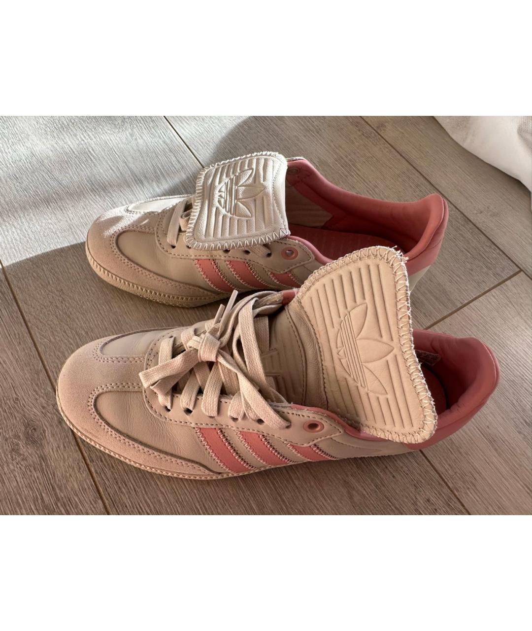 ADIDAS Бежевые кожаные кеды, фото 2