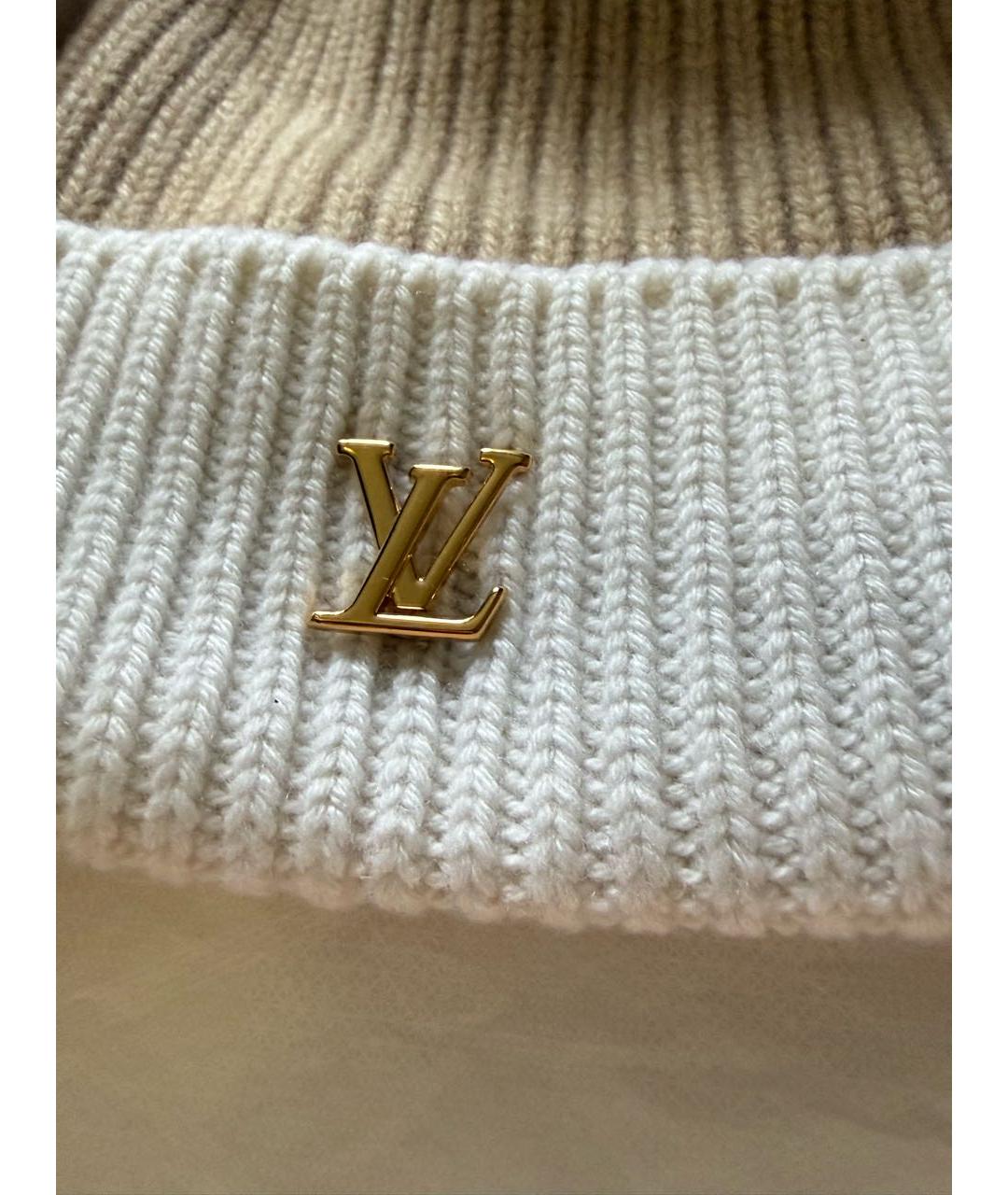 LOUIS VUITTON Бежевая кашемировая шапка, фото 3
