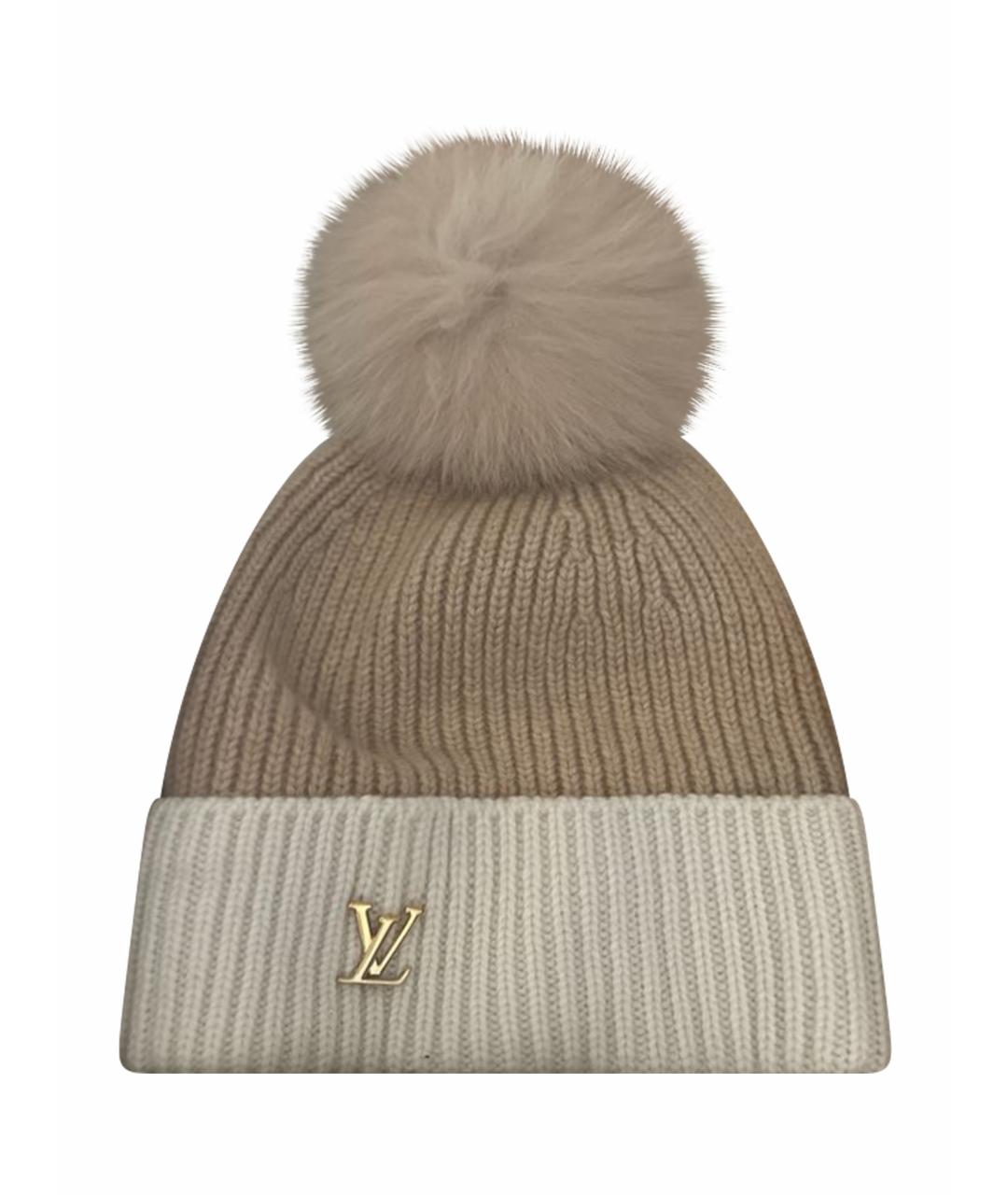 LOUIS VUITTON Бежевая кашемировая шапка, фото 1