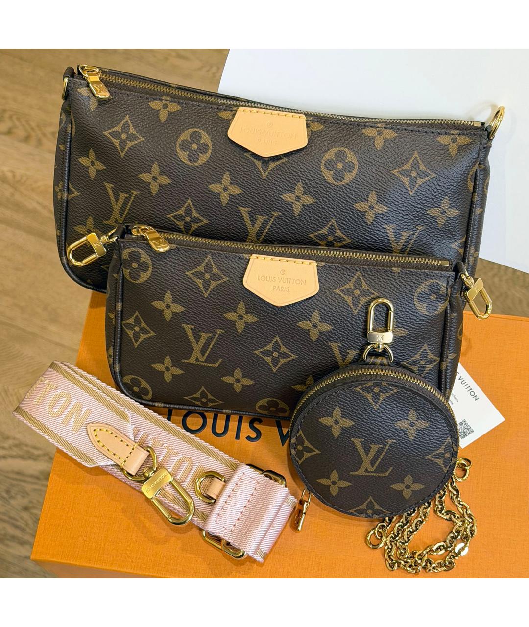 LOUIS VUITTON Розовая канва сумка через плечо, фото 9
