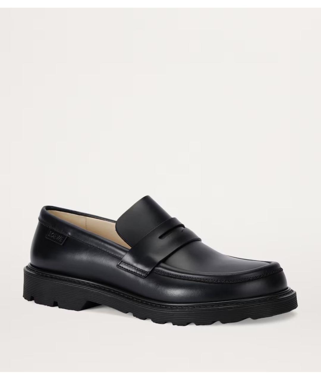 LOEWE Черные кожаные лоферы, фото 4