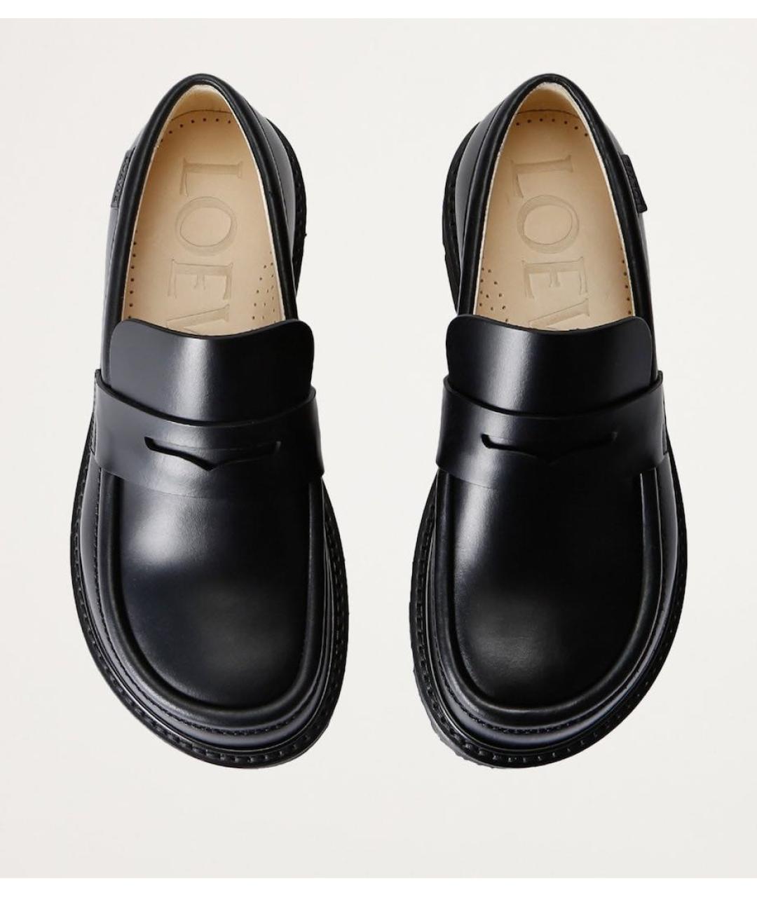 LOEWE Черные кожаные лоферы, фото 2