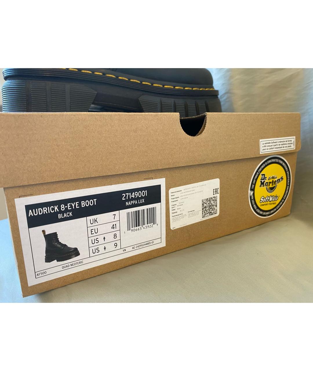 DR. MARTENS Черные кожаные ботинки, фото 4