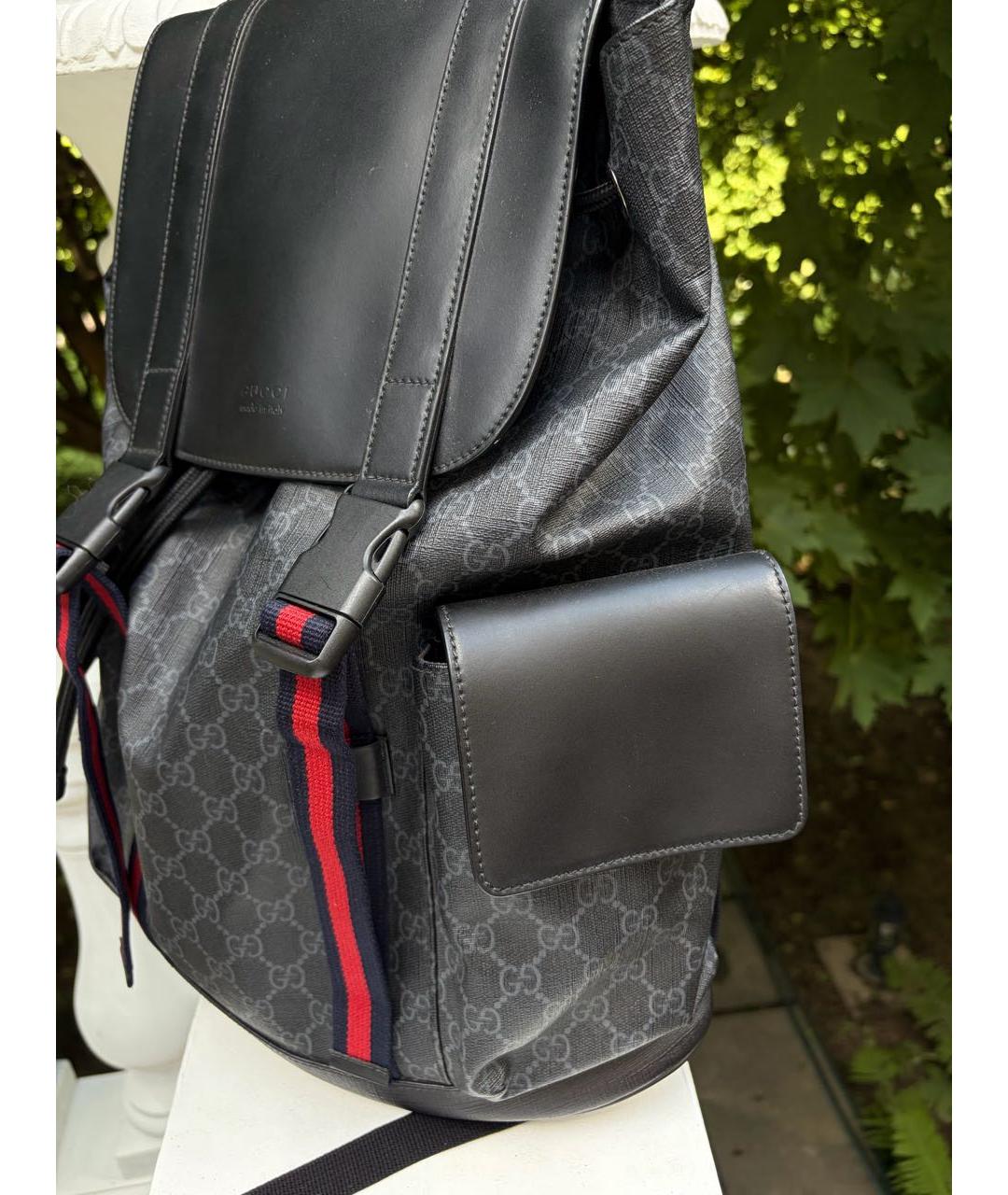 GUCCI Антрацитовый канва рюкзак, фото 3