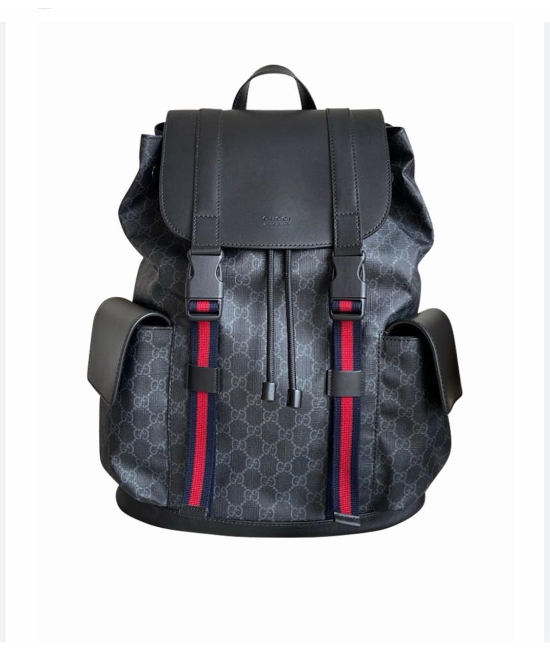 GUCCI Антрацитовый канва рюкзак, фото 6