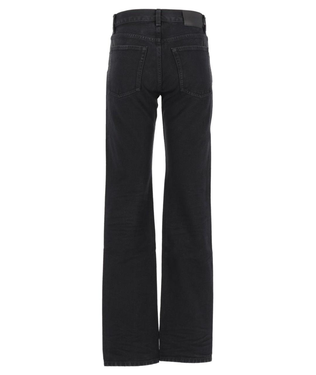 SAINT LAURENT Черные хлопковые прямые джинсы, фото 2