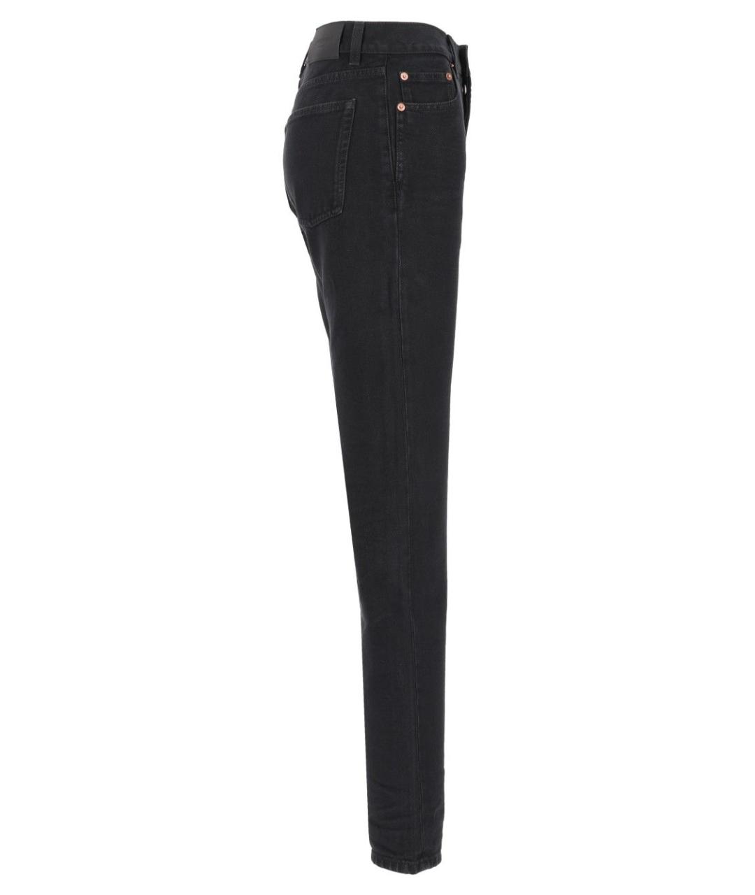 SAINT LAURENT Черные хлопковые прямые джинсы, фото 3