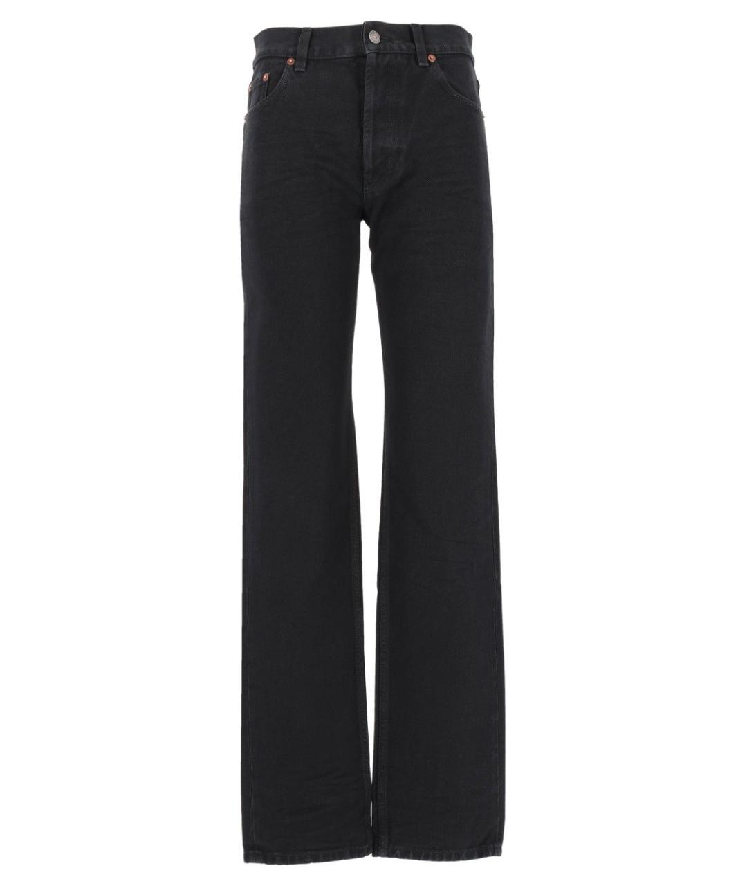 SAINT LAURENT Черные хлопковые прямые джинсы, фото 1