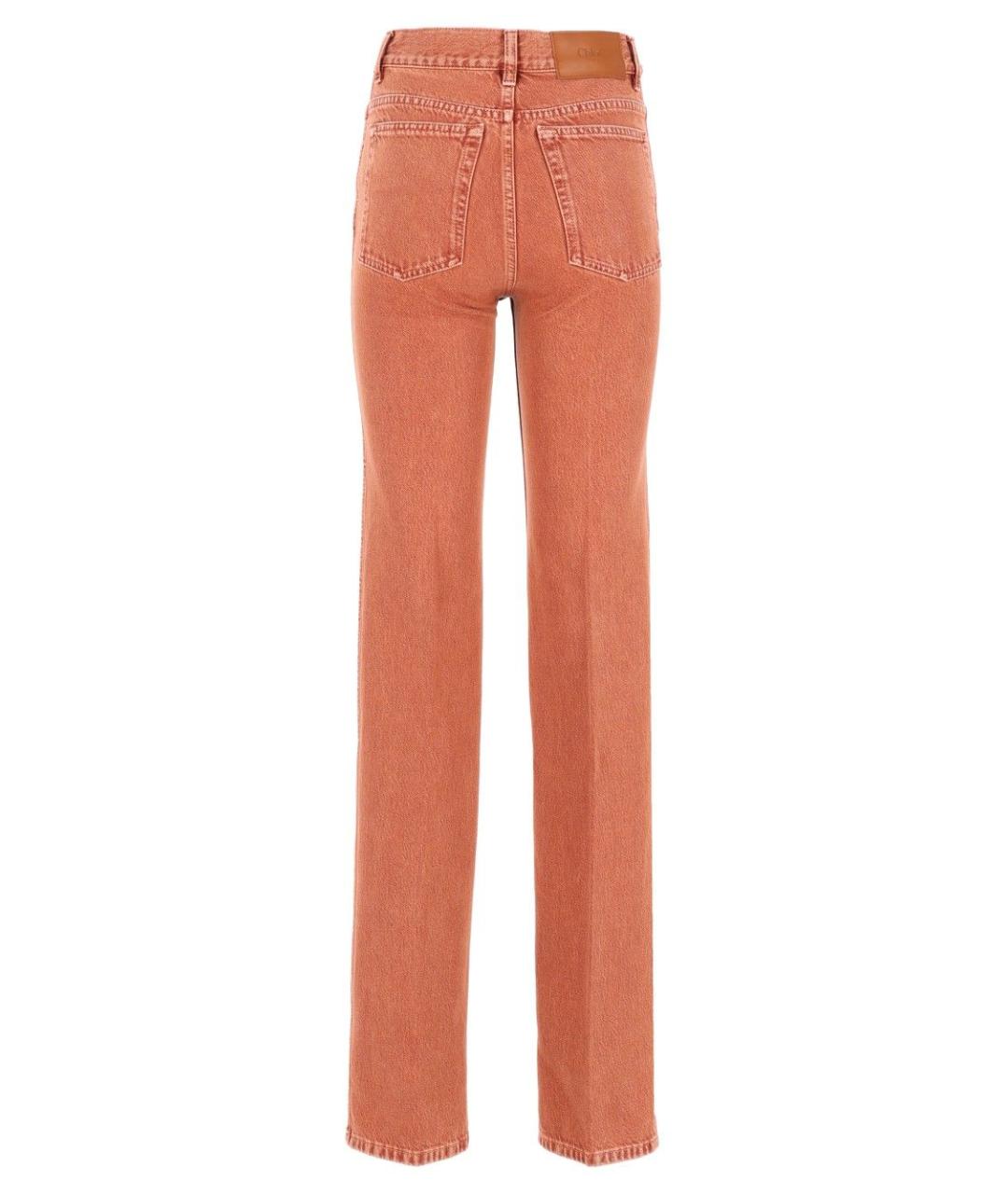 CHLOE Коралловые хлопковые прямые джинсы, фото 2
