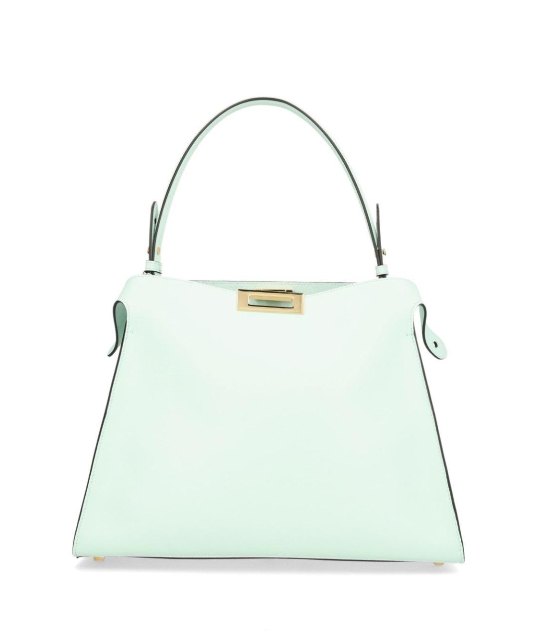 FENDI Бирюзовая кожаная сумка тоут, фото 1