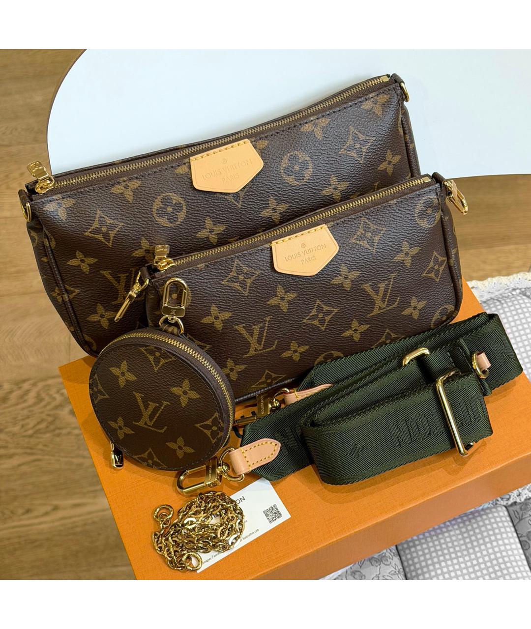 LOUIS VUITTON Коричневая канва сумка через плечо, фото 5