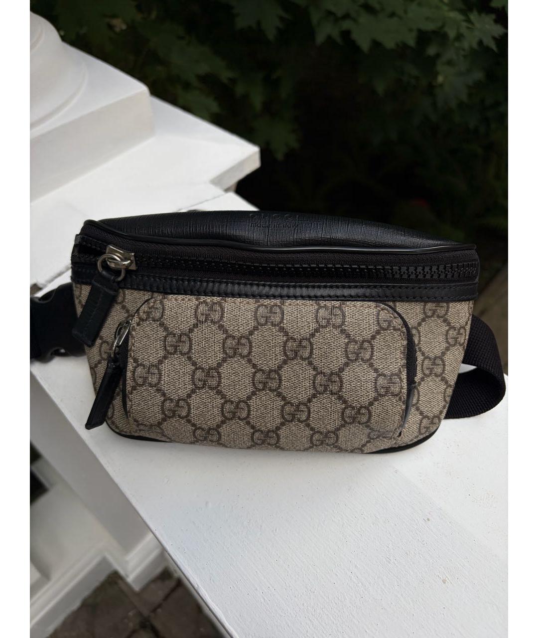 GUCCI Бежевая канва поясная сумка, фото 5