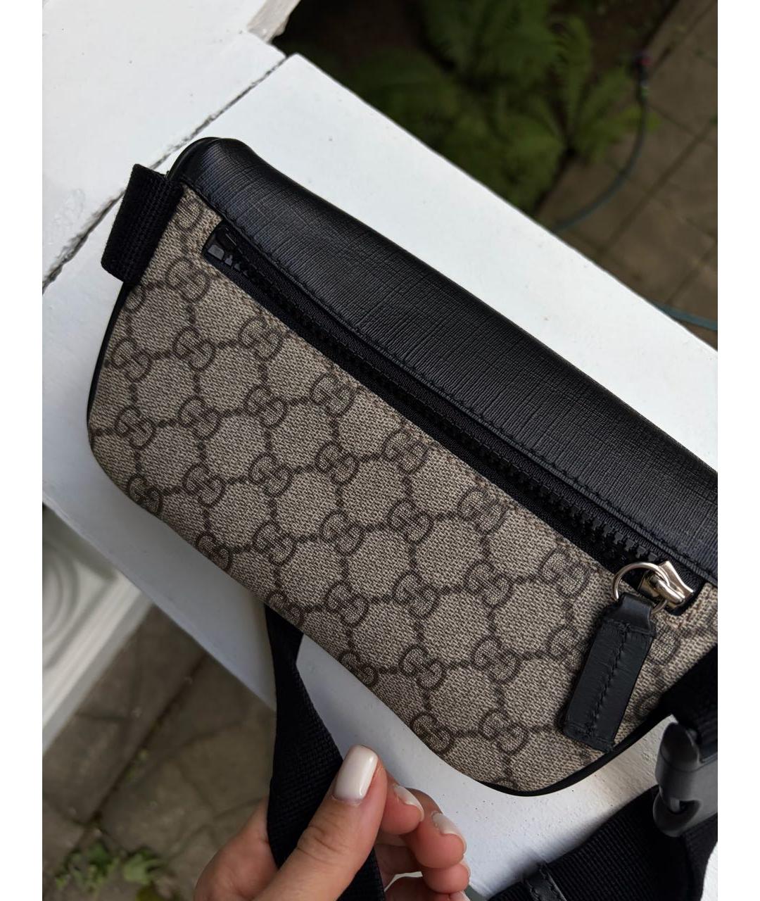 GUCCI Бежевая канва поясная сумка, фото 2