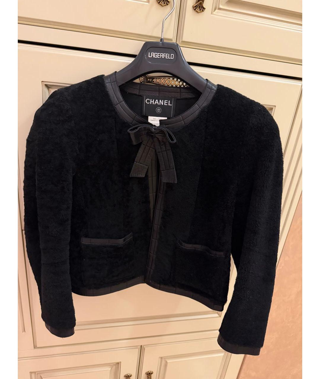 CHANEL Черная дубленка, фото 2