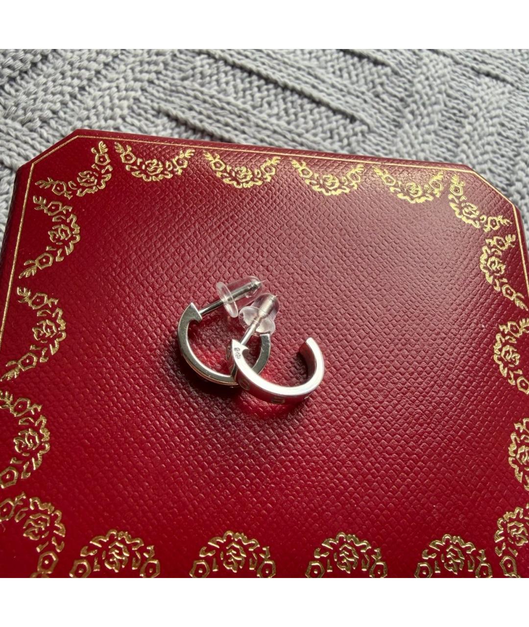 CARTIER Серые серьги из белого золота, фото 3