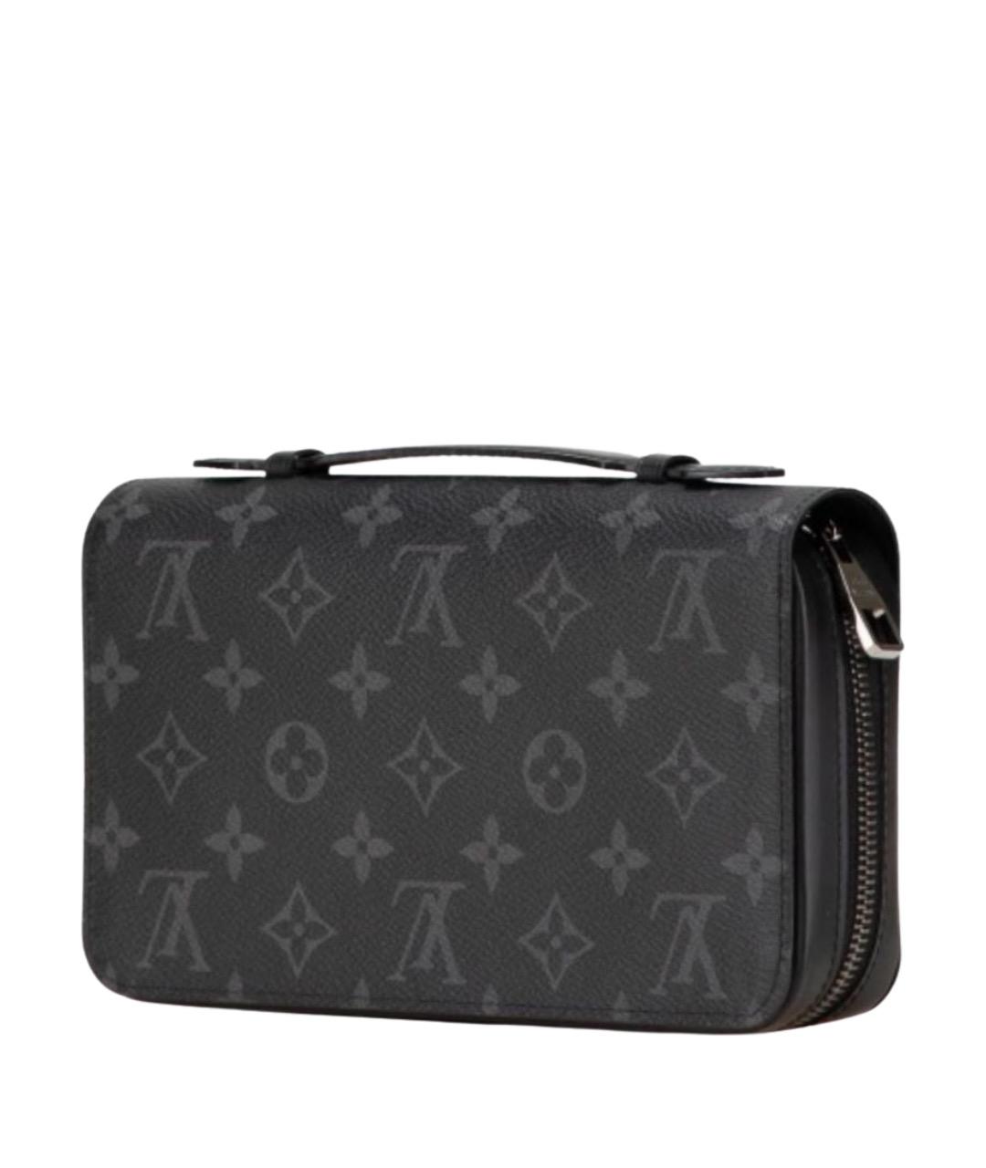LOUIS VUITTON Антрацитовый кожаный кошелек, фото 1