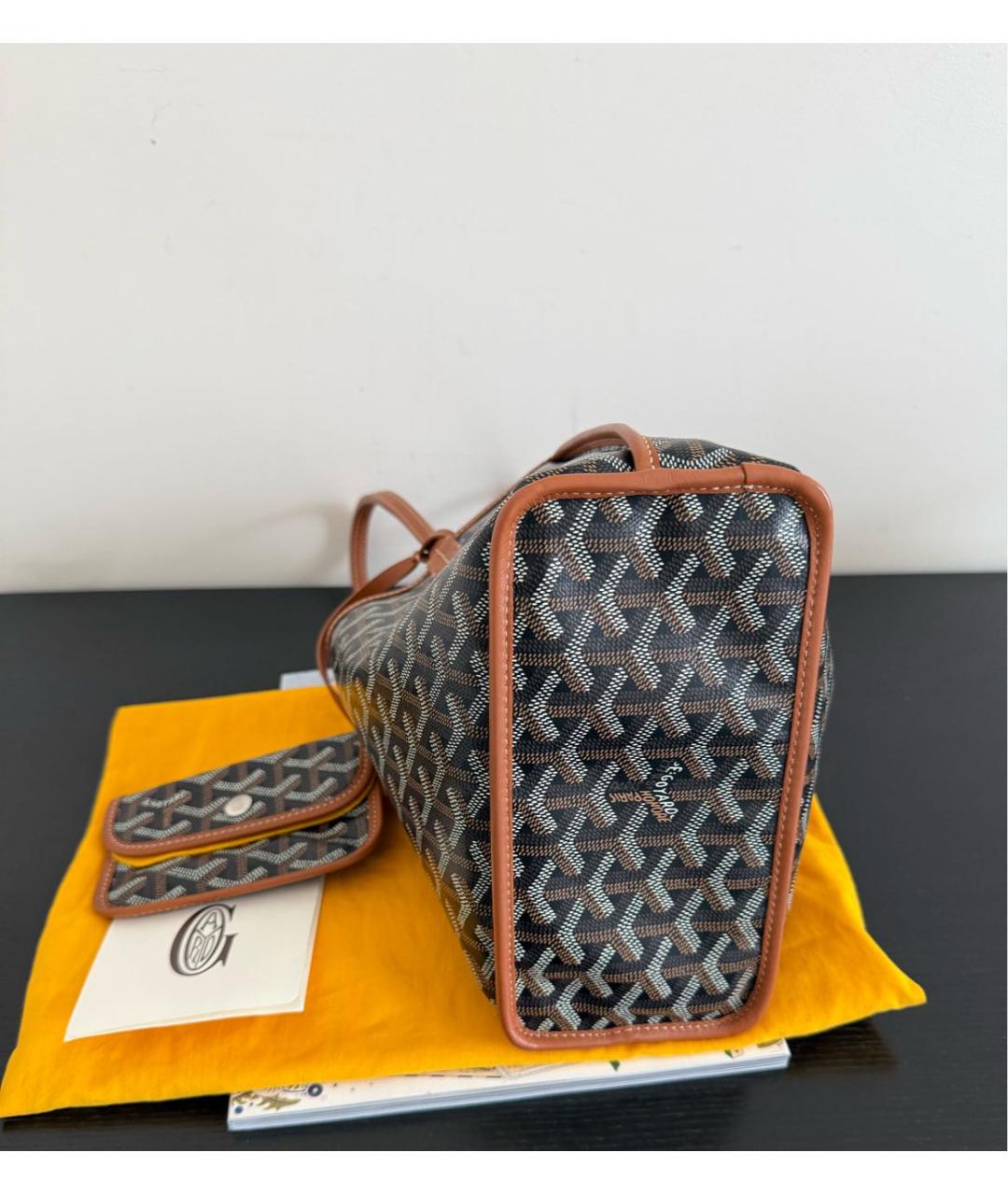 GOYARD Коричневая канва сумка тоут, фото 3