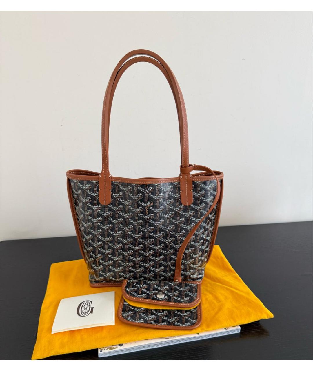 GOYARD Коричневая канва сумка тоут, фото 6