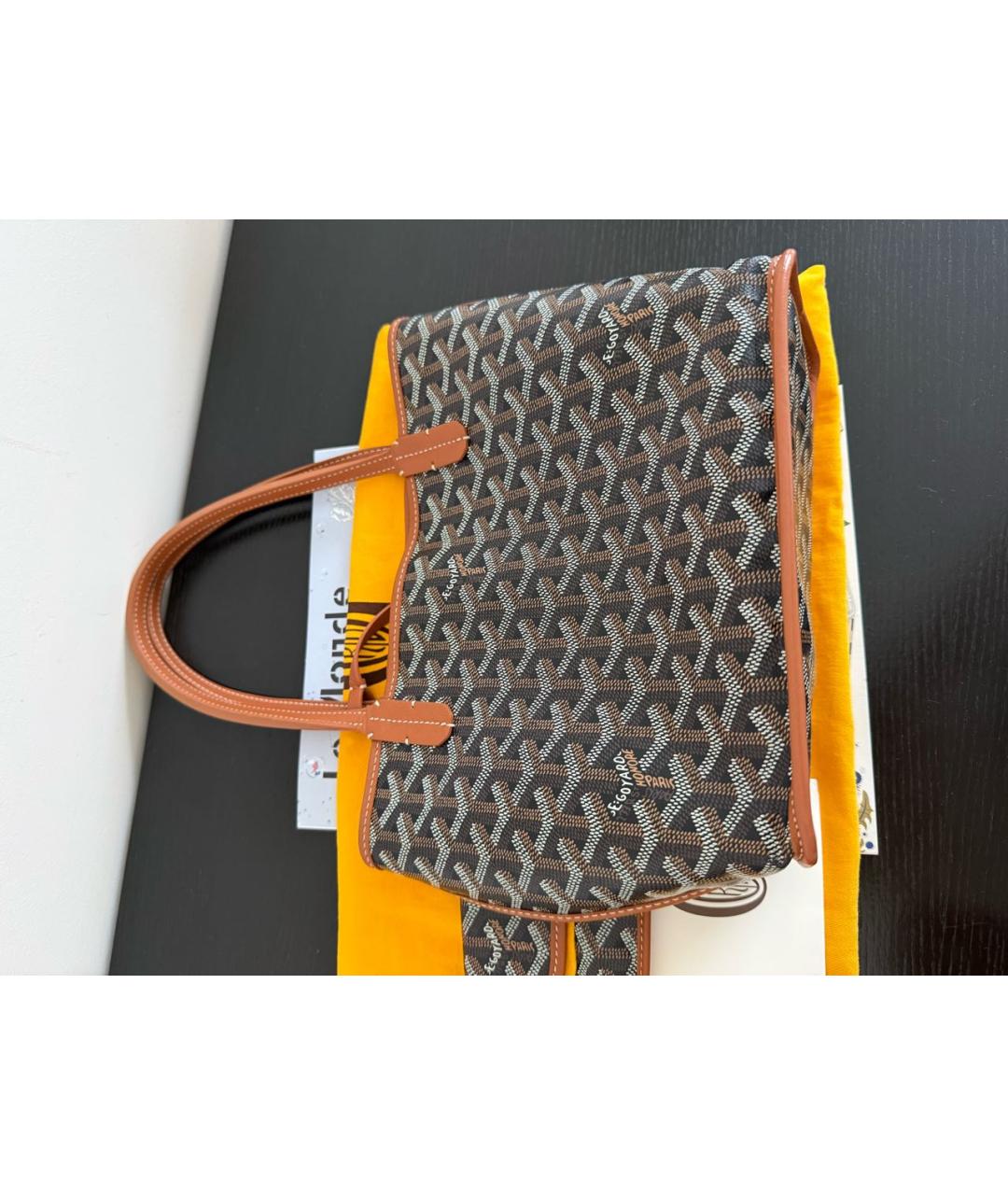 GOYARD Коричневая канва сумка тоут, фото 4